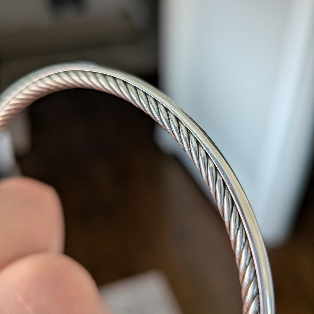 David Yurman Sterling Silver Cable Bracelet - Picture 2 of 5